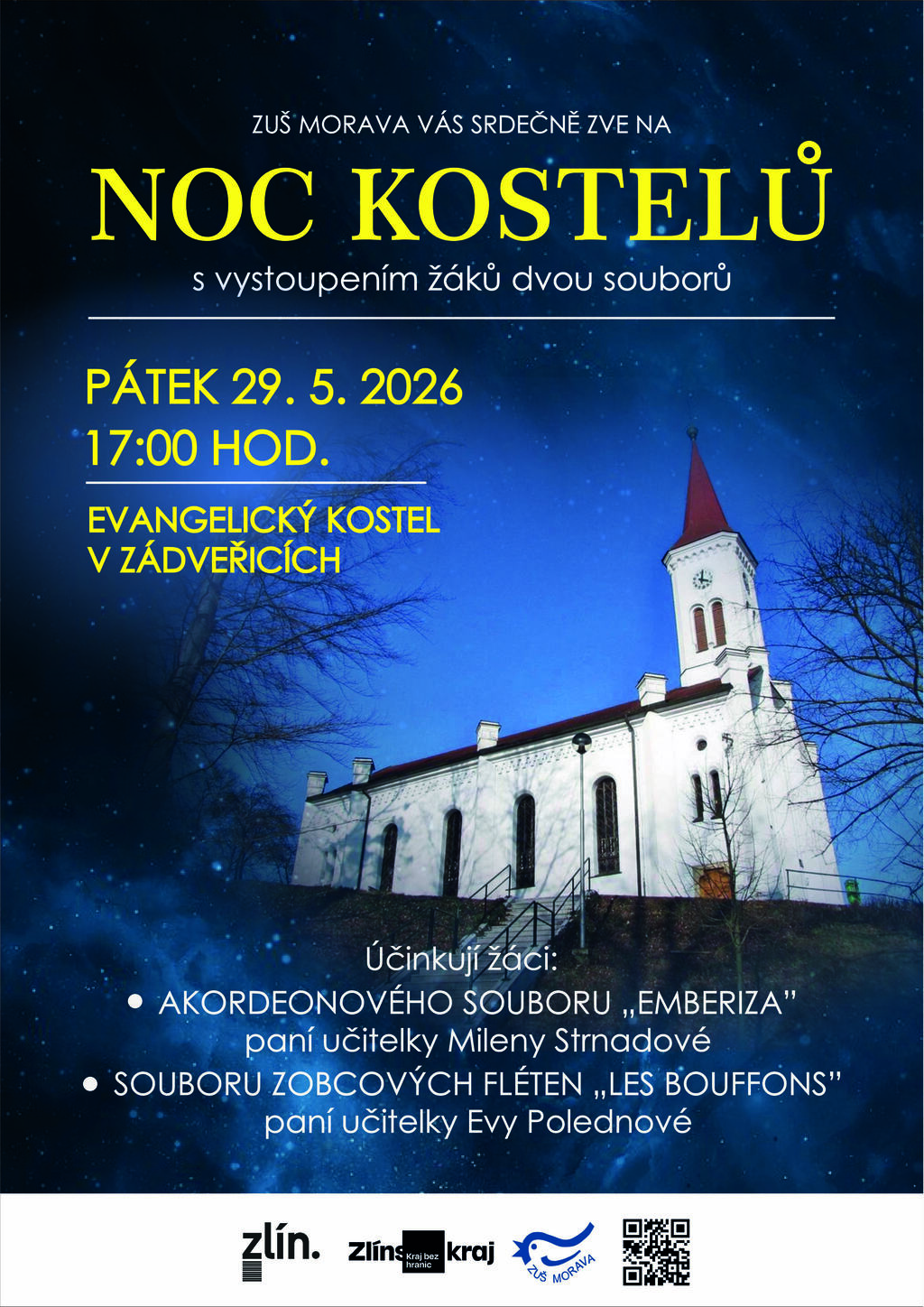 NOC KOSTELŮ, 29. 5. 2026, ZÁDVEŘICE